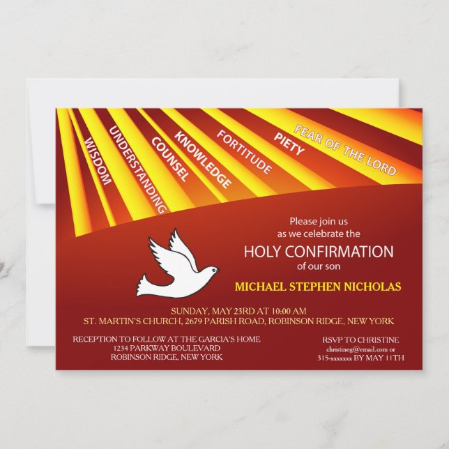 Bekräftelse av inbjudan Guld och Red Rays (Framsida)