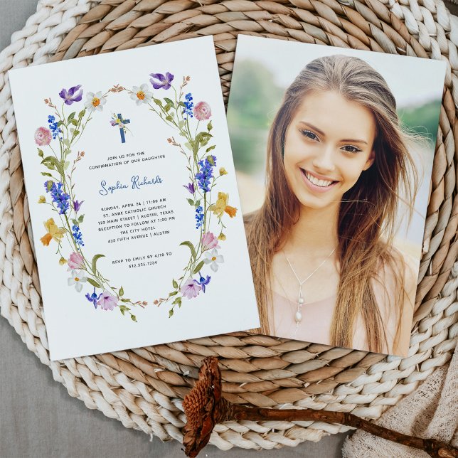 Bekräftelse av jodblommor och fjärilar inbjudningar (Skapare uppladdad)