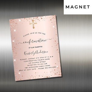 Bekräftelse av lyxen ro guld glitter magnetisk inbjudningskort