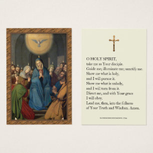 Bekräftelse av Pentecost Virgin Mary Heliga Spirit Visitkort
