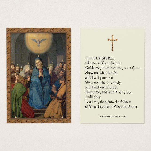 Bekräftelse av Pentecost Virgin Mary Heliga Spirit Visitkort (Framsida & baksida)