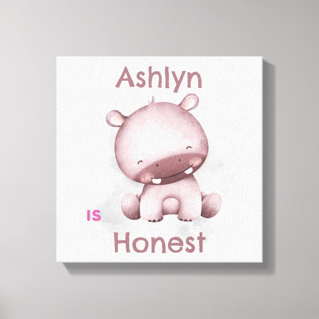 Bekräftelse av personlig för barn | Heest grått Hi Canvastryck (Framsida)