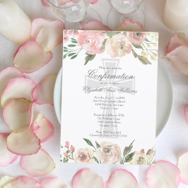 Bekräftelse av Religiösa av elegant Rosa i elfte B Inbjudningar