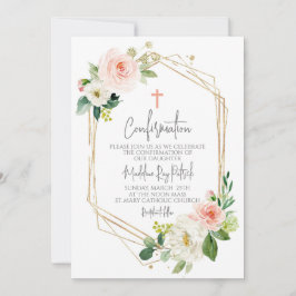 Bekräftelse av rosa Blommigt Ram Inbjudningar