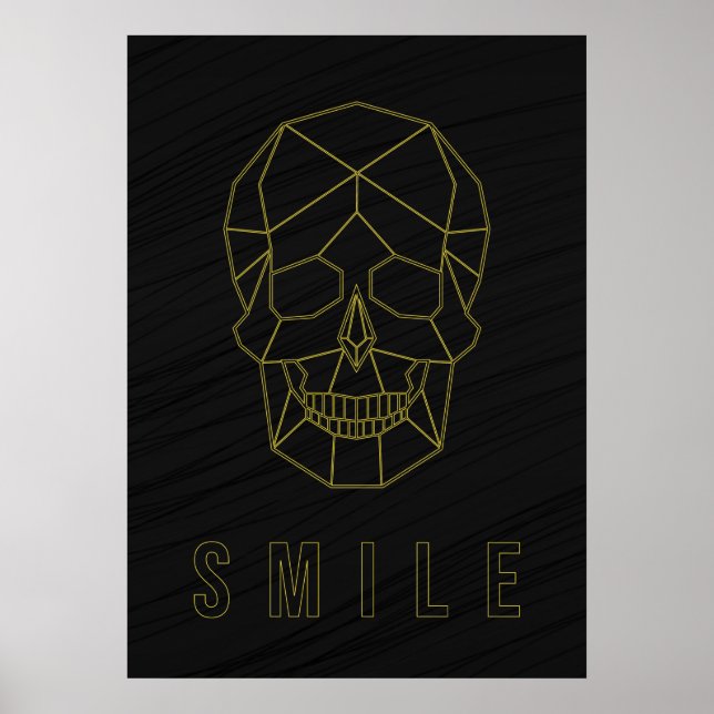 Bekräftelse av sjömil poster gult origami-skalle (Framsidan)
