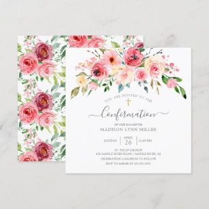 Bekräftelse av Springtime Peonies Ro Blommigt Inbjudningar