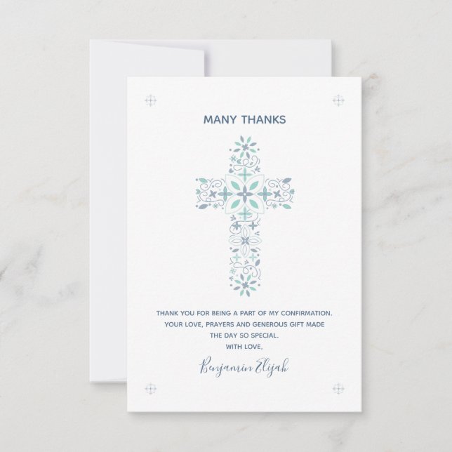 Bekräftelse av Tackkort Christian Card Inbjudningar (Framsida)