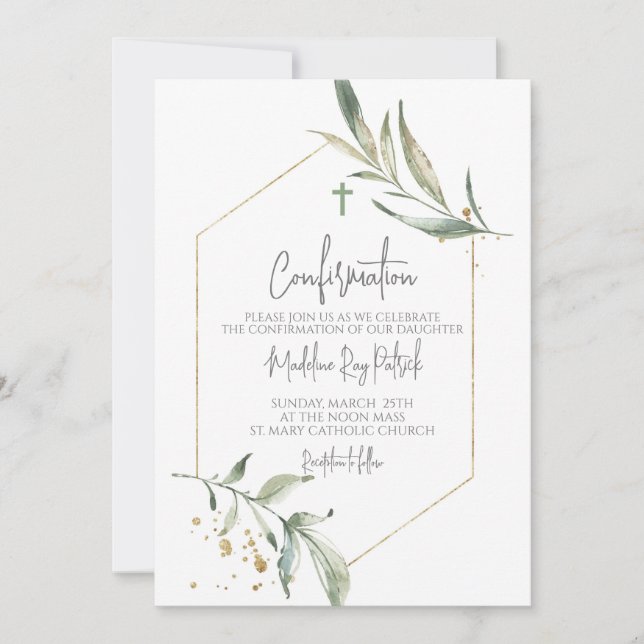 Bekräftelse av vattenfärgen Greenery Ram Inbjudningar (Framsida)