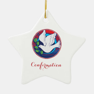 Bekräftelse, dove Colorful, Star Ornament