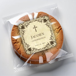 Bekräftelse Elegant Vintage Antik Pergament Fyrkantigt Klistermärke