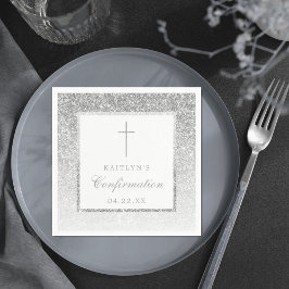 Bekräftelse eller abaptism vid elegant Glitter Pappersservett