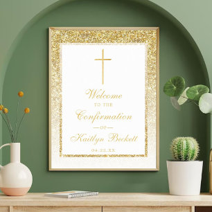 Bekräftelse eller abaptism vid elegant Glitter Poster