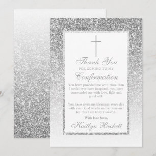Bekräftelse eller abaptism vid elegant Glitter Tack Kort