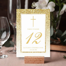 Bekräftelse eller baptism i Bord vid elegant Glitt Inbjudningar