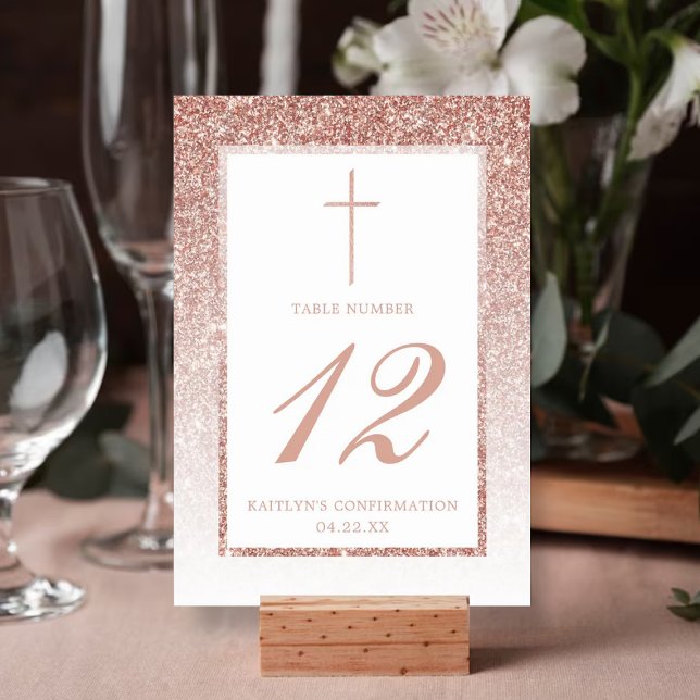 Bekräftelse eller baptism vid elegant Guld Glitter Inbjudningar (Skapare uppladdad)