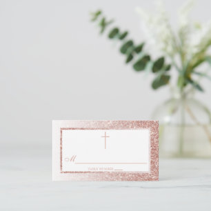 Bekräftelse eller baptism vid elegant Guld Glitter Placeringskort