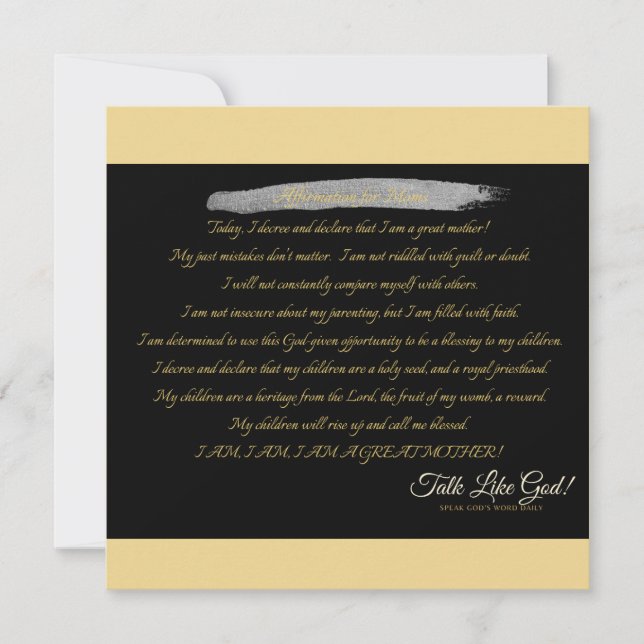 Bekräftelse för Mammor - enkelt anteckningskort (Framsida)