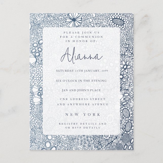 Bekräftelse från föreningen för den blå trädgårdsk vykort (Framsida)