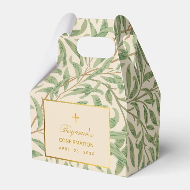 Bekräftelse Gröna blad Morris Lövverk Falskt Guld Presentaskar (Baksidan Sidan)