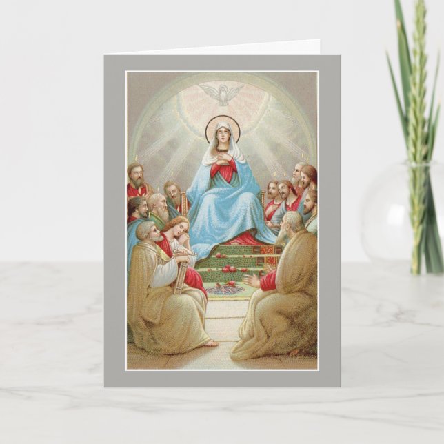 Bekräftelse Heliga Spirit Virgin Mary Apostles Kort (Framsida)