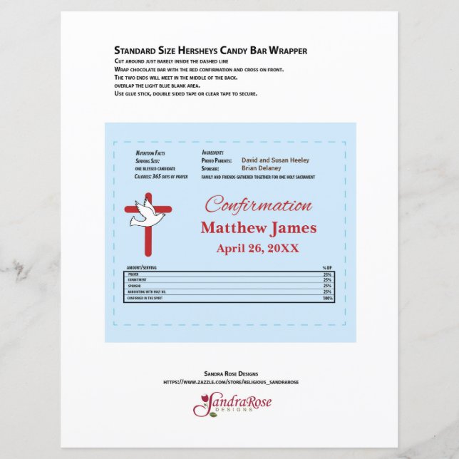 Bekräftelse Hershey Godisbar omslag Röda Korset (Framsida)