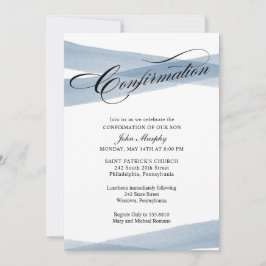 Bekräftelse, inbjudan till blå modern vattenfärg