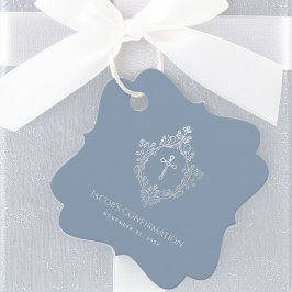 Bekräftelse Kam Färgad Stoppelljusblå Falskt Silve Gåvor Etiketter