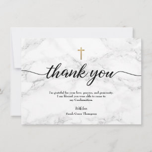 Bekräftelse Modern Marble Guld kor personalize Tack Kort