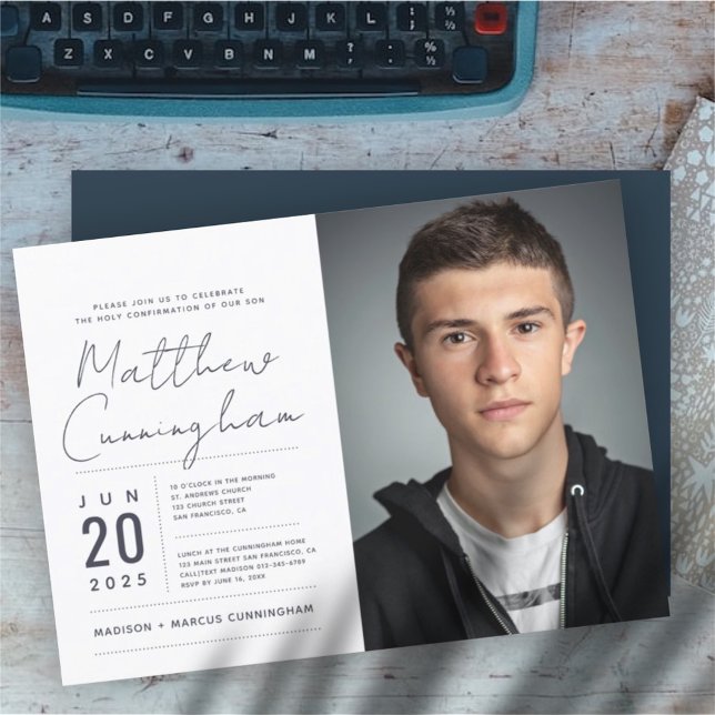 Bekräftelse på heliga för hans moderna enkla inbjudningar (Skapare uppladdad)