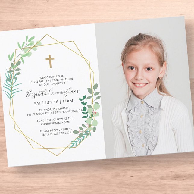 Bekräftelse på hennes geometriska bölja Kor Inbjudningar (Skapare uppladdad)