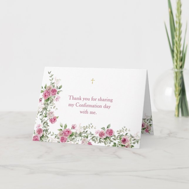 Bekräftelse på Religiösa i Rosa ros - tackkort (Framsida)