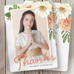 Bekräftelse på vattenfärgsfärgers Blommigt Tack fö<br><div class="desc">Består av kursiv roligt och sans serif-typografi,  allt mot en vit bakgrund med vattenfärgade blommigtar och löv. Detta är designat av Select Party Supplies,  exklusiv för Zazzle. Finns här: http://www.zazzle.com/selectpartysupplies</div>