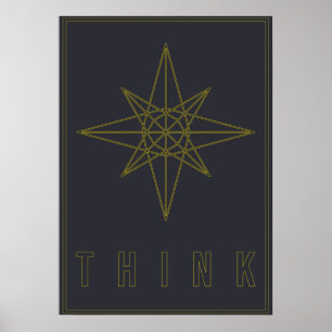 Bekräftelse poster av en geometrisk origami-stjärn