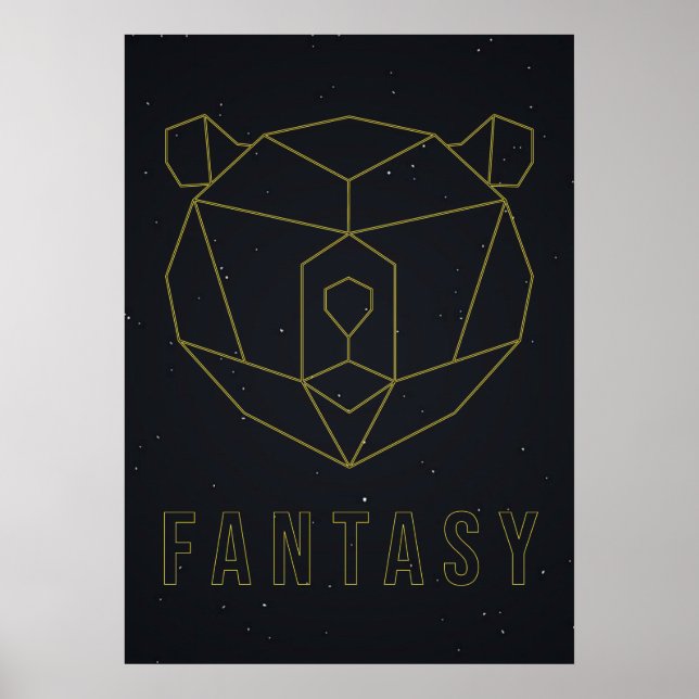 Bekräftelse poster gult origami med fantasi (Framsidan)