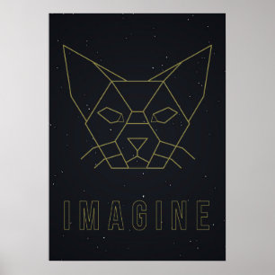 Bekräftelse poster origami-katt med ord föreställ