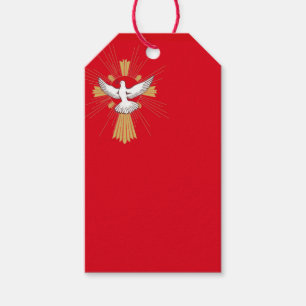 Bekräftelse Röda och vita duvan Kor Presentetikett