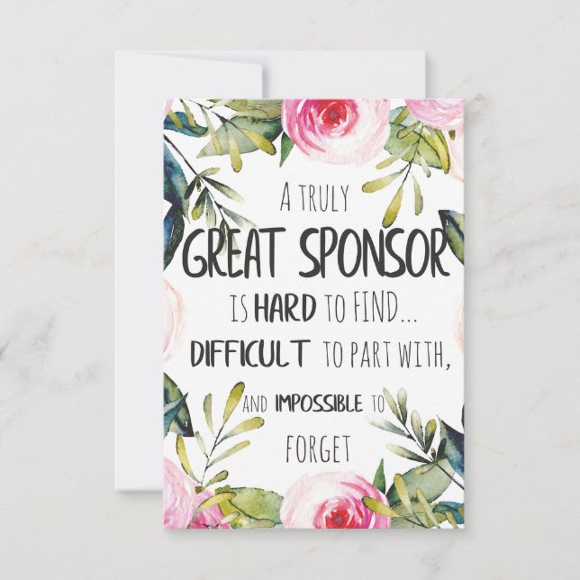 Bekräftelse Sponsor Gåva verkligt Stor sponsor (Framsida)