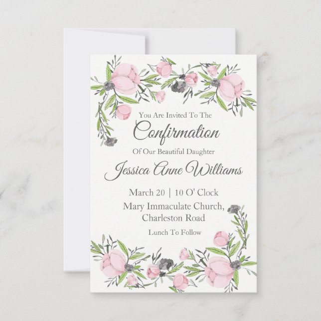 Bekräftelse vattenfärg inbjudningar (Framsida)