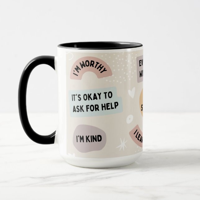 Bekräftelsearmor designade mugg (Vänster)