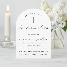 Bekräftelsebåge Minimalistisk Svart & Vitt Enkelt Inbjudningar