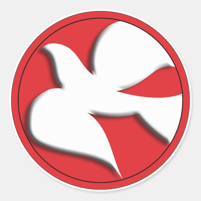 Bekräftelsedova i Röd cirkel Runt Klistermärke (Framsida)