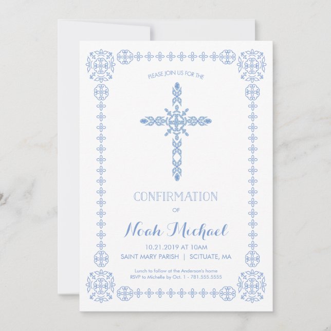 Bekräftelseinbjudan, Elegant Inbjudan med Kor (Framsida)