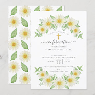 Bekräftelseinbjudan för Blommigt av ny Daisy Inbjudningar