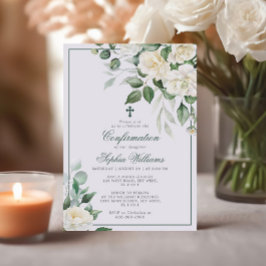 Bekräftelseinbjudan för Eucalyptus White Flowers Inbjudningar