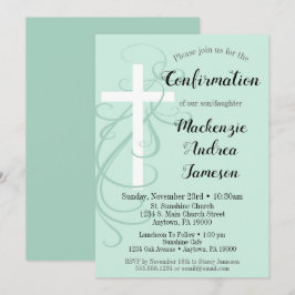 Bekräftelseinbjudan för Mint Grönt Swirl Kor Inbjudningar