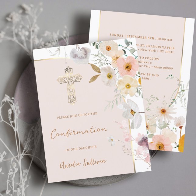 Bekräftelseinbjudan för Pastel Wildblommor Inbjudningar (Skapare uppladdad)