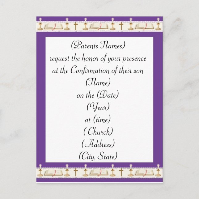 Bekräftelseinbjudan Inbjudan Vykort (Framsida)