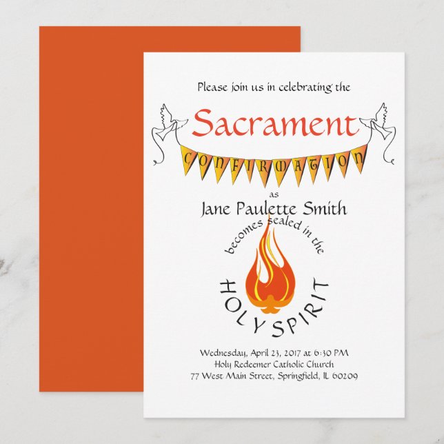 Bekräftelseinbjudan/meddelande: Vibrerande Inbjudningar (Fram/baksida)