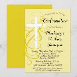 Bekräftelseinbjudan till gult Swirl Kor Inbjudningar