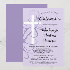 Bekräftelseinbjudan till Lavender Swirl Kor Inbjudningar